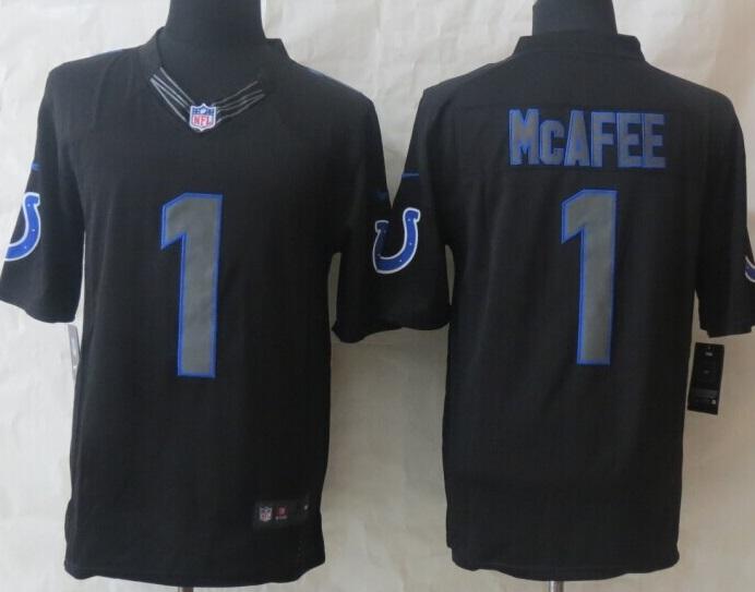 Nike Indianapolis Colts 1 Pat McAfee Black Impact LIMITED NFL Jerseys