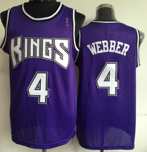 Sacramento Kings 4 Chris Webber Purple Revolution 30 NBA Jerseys