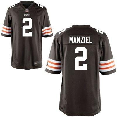 Kids Nike Cleveland Browns #2 Johnny Manziel Brown NFL Jerseys