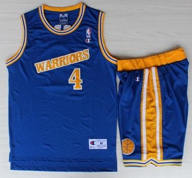 Golden State Warriors 4 Chris Webber Blue Hardwood Classics NBA Jerseys Shorts Suits