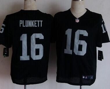 Nike Oakland Raiders 16 Jim Plunkett Black Elite NFL Jerseys