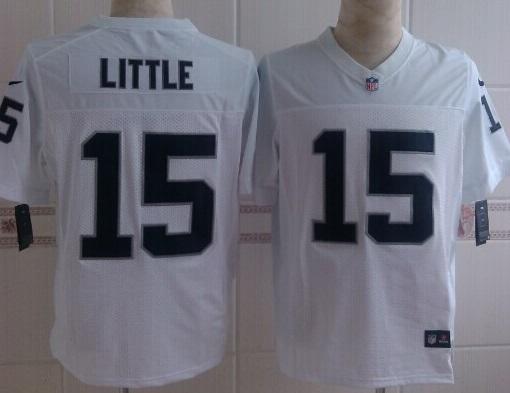 Nike Oakland Raiders 15 Greg Little White Elite NFL Jerseys