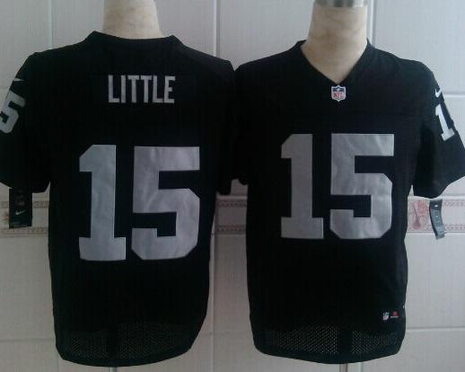 Nike Oakland Raiders 15 Greg Little Black Elite NFL Jerseys