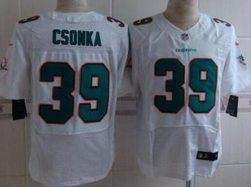 Nike Miami Dolphins #39 Larry Csonka White Elite NFL Jerseys