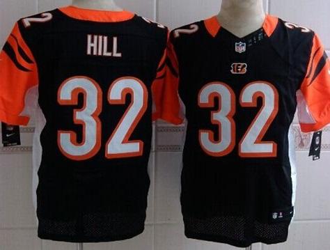 Nike Cincinnati Bengals #32 Jeremy Hill Black Elite NFL Jerseys