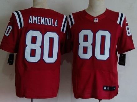 Nike New England Patriots 80 Danny Amendola Red Elite NFL Jerseys