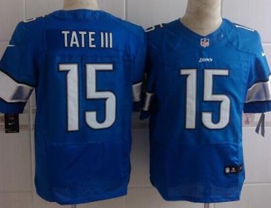 Nike Detroit Lions 15 Golden Tate III Blue Elite NFL Jerseys