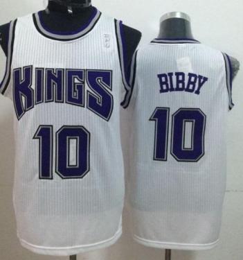 Sacramento Kings 10 Mike Bibby White Revolution 30 NBA Jerseys