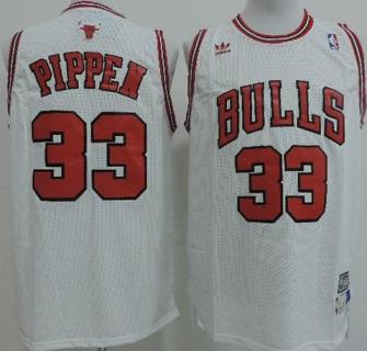 Chicago Bulls 33 Scottie Pippen White NBA Jerseys