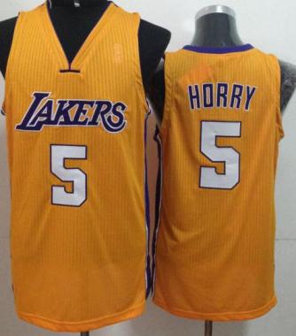 Los Angeles Lakers 5 Robert Horry Yellow Revolution 30 NBA Jerseys