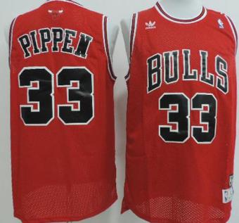 Chicago Bulls 33 Scottie Pippen Red NBA Jerseys