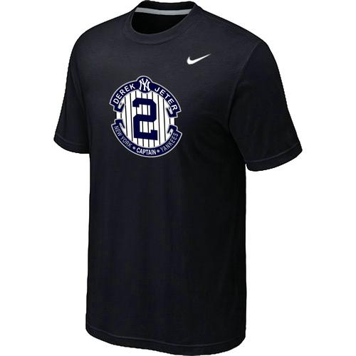Nike New York Yankees 2 Derek Jeter Official Final Season Commemorative Logo T-Shirt Black