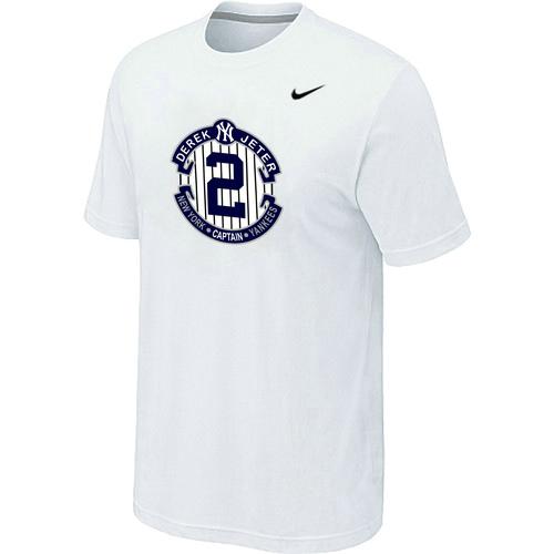 Nike New York Yankees 2 Derek Jeter Official Final Season Commemorative Logo T-Shirt White