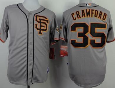 San Francisco Giants 35 Brandon Crawford Grey Cool Base MLB Jerseys