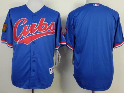 Chicago Cubs Blank Blue Throwback MLB Jerseys
