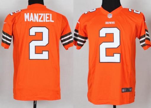 Kids Nike Cleveland Browns #2 Johnny Manziel Orange NFL Jerseys
