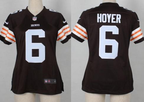 Women Nike Cleveland Browns 6 Brian Hoyer Brown NFL Jersey
