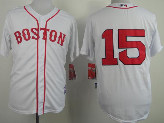 Boston Red Sox 15 Dustin Pedroia White Cool Base MLB Jerseys 2014 New