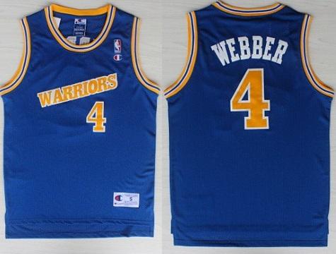 Golden State Warriors 4 Chris Webber Blue Hardwood Classics Revolution 30 NBA Jerseys