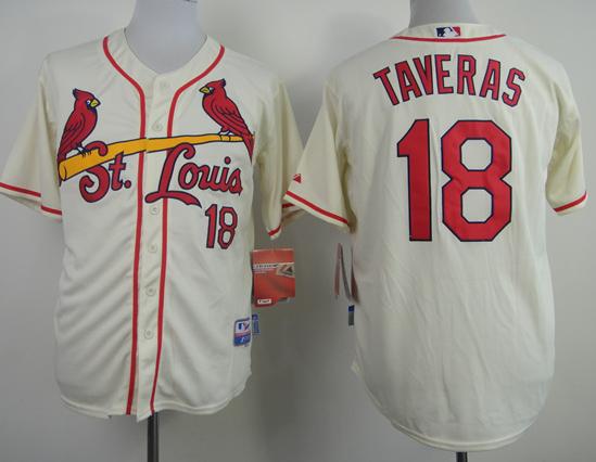 St. Louis Cardinals 18 Oscar Taveras Cream Cool Base MLB Jerseys