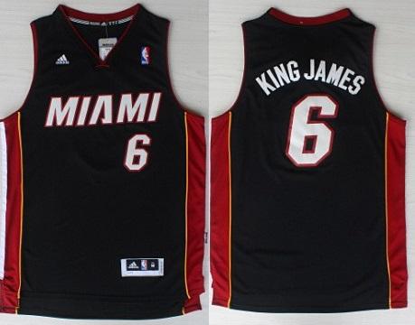 Miami Heat 6 LeBron James King James Nickname Black Revolution 30 Swingman NBA Jerseys