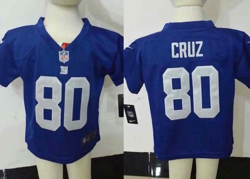 Baby Nike New York Giants 80 Victor Cruz Blue NFL Jerseys