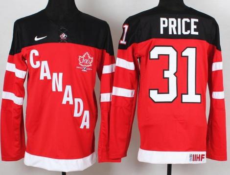 Canada Olympic 100th Anniversary 31 Carey Price Red Hockey Jersey