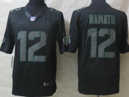 Nike New York Jets 12 Joe Namath Black Impact LIMITED NFL Jerseys