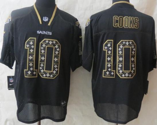 Nike New Orleans Saints 10 Brandin Cooks Lights Out Black NFL Jerseys