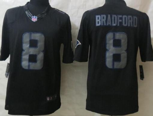 Nike St. Louis Rams 8# Sam Bradford Black Impact LIMITED NFL Jerseys