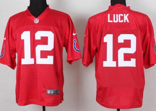 Nike Indianapolis Colts 12 Andrew Luck Elite Red QB NFL Jerseys