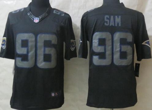 Nike St. Louis Rams 96 Michael Sam Black Impact LIMITED NFL Jerseys