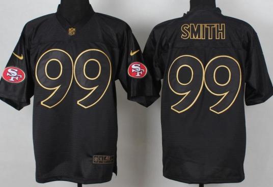 Nike San Francisco 49ers 99 Aldon Smith 2014 PRO Gold Lettering Fashion NFL Jerseys