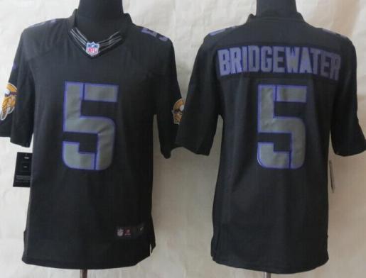 Nike Minnesota Vikings 5 Teddy Bridgewater Black Impact LIMITED NFL Jerseys