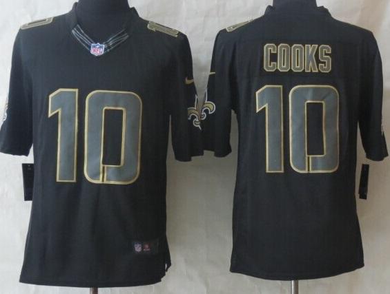 Nike New Orleans Saints 10 Brandin Cooks Black Impact LIMITED NFL Jerseys