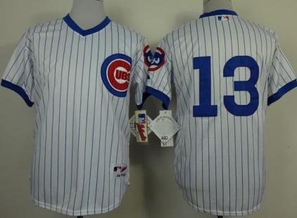 Chicago Cubs 13 Starlin White Blue Strip 1988 Turn The Clock MLB Jersey