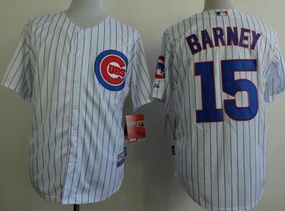 Chicago Cubs 15 Darwin Barney White Blue Strip MLB Jerseys
