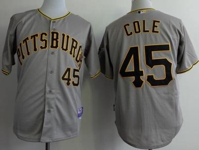 Pittsburgh Pirates 45 Gerrit Cole Grey Cool Base MLB Jerseys