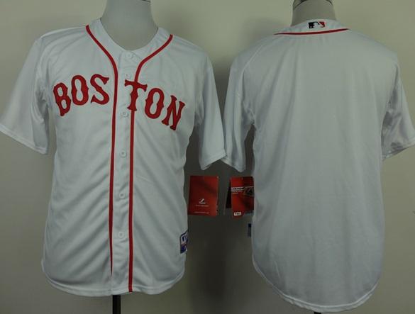 Boston Red Sox Blank White MLB Jerseys 2014 New Style