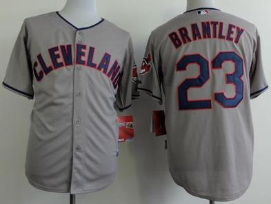 Cleveland Indians 23 Michael Brantley Grey Cool Base MLB Jerseys