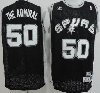 San Antonio Spurs 50 David Robinson The Admiral Black NBA Jerseys