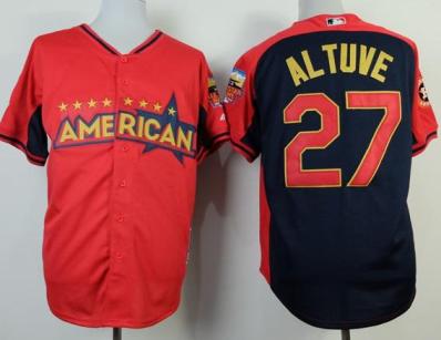 2014 All-Star Game For The American League Houston Astros 27 Jose Altuve Red Blue MLB BP Jerseys