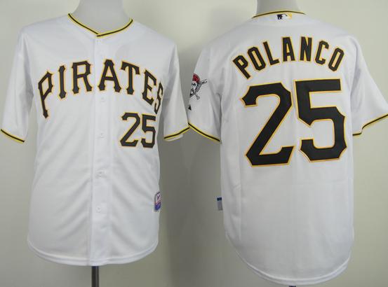 Pittsburgh Pirates 25 Gregory Polanco White Cool Base MLB Jerseys