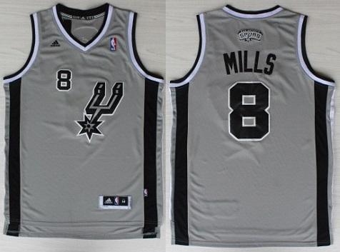 San Antonio Spurs 8 Patrick Mills Grey Revolution 30 Swingman NBA Jerseys
