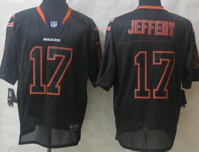Nike Chicago Bears 17 Alshon Jeffery Lights Out Black Elite NFL Jerseys