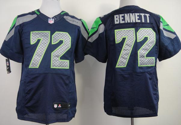 Nike Seattle Seahawks 72 Michael Bennett Blue Elite NFL Jerseys