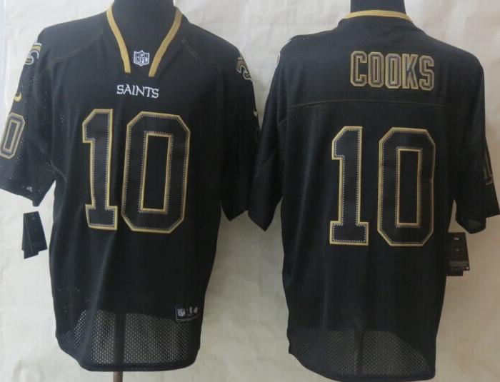 Nike New Orleans Saints 10 Brandin Cooks Lights Out Black Elite NFL Jerseys