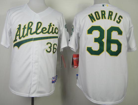 Oakland Athletics 36 Derek Norris White Cool Base MLB Jerseys