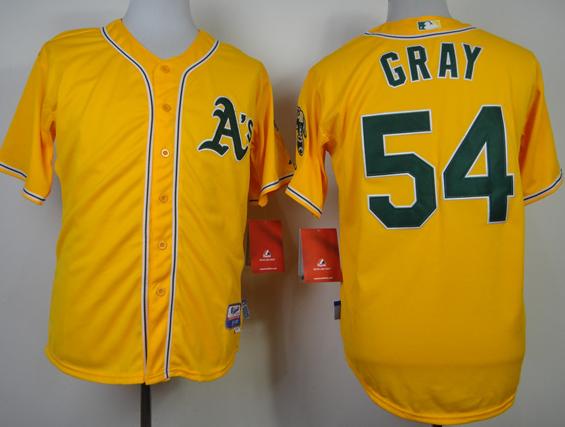Oakland Athletics 54 Sonny Gray Yellow Cool Base MLB Jerseys
