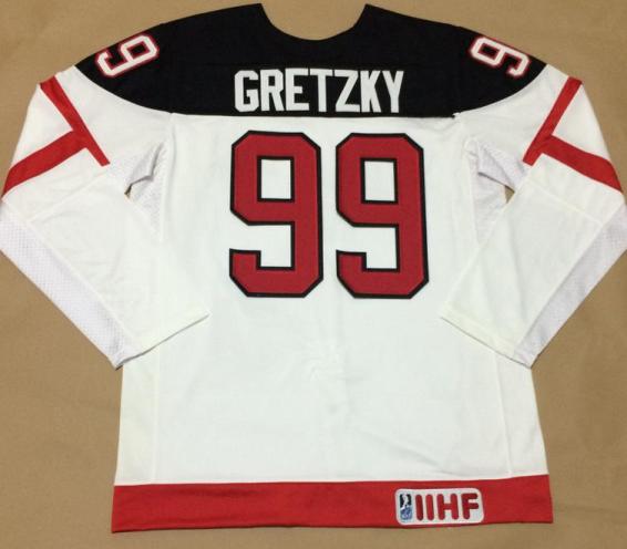 Canada Olympic 100th Anniversary 99 Gretzky White Hockey Jerseys